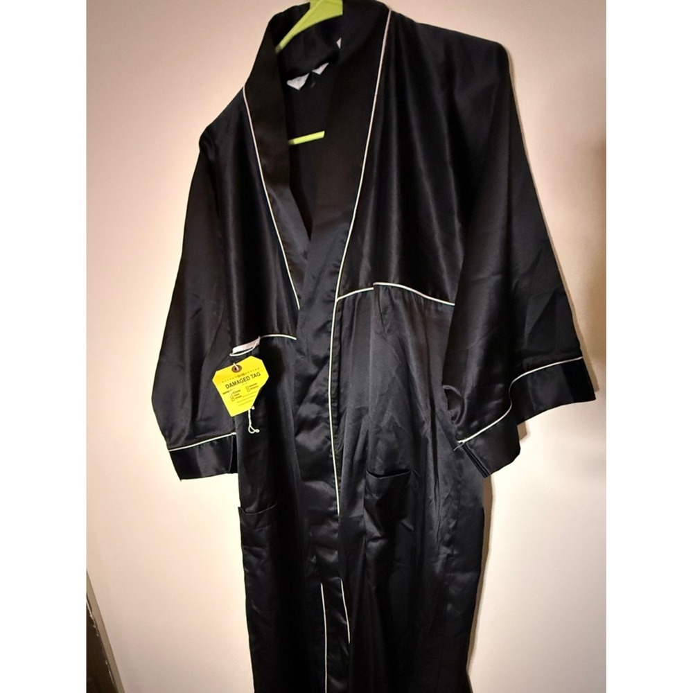 Vintage Christian Dior Monsieur Black Satin Robe